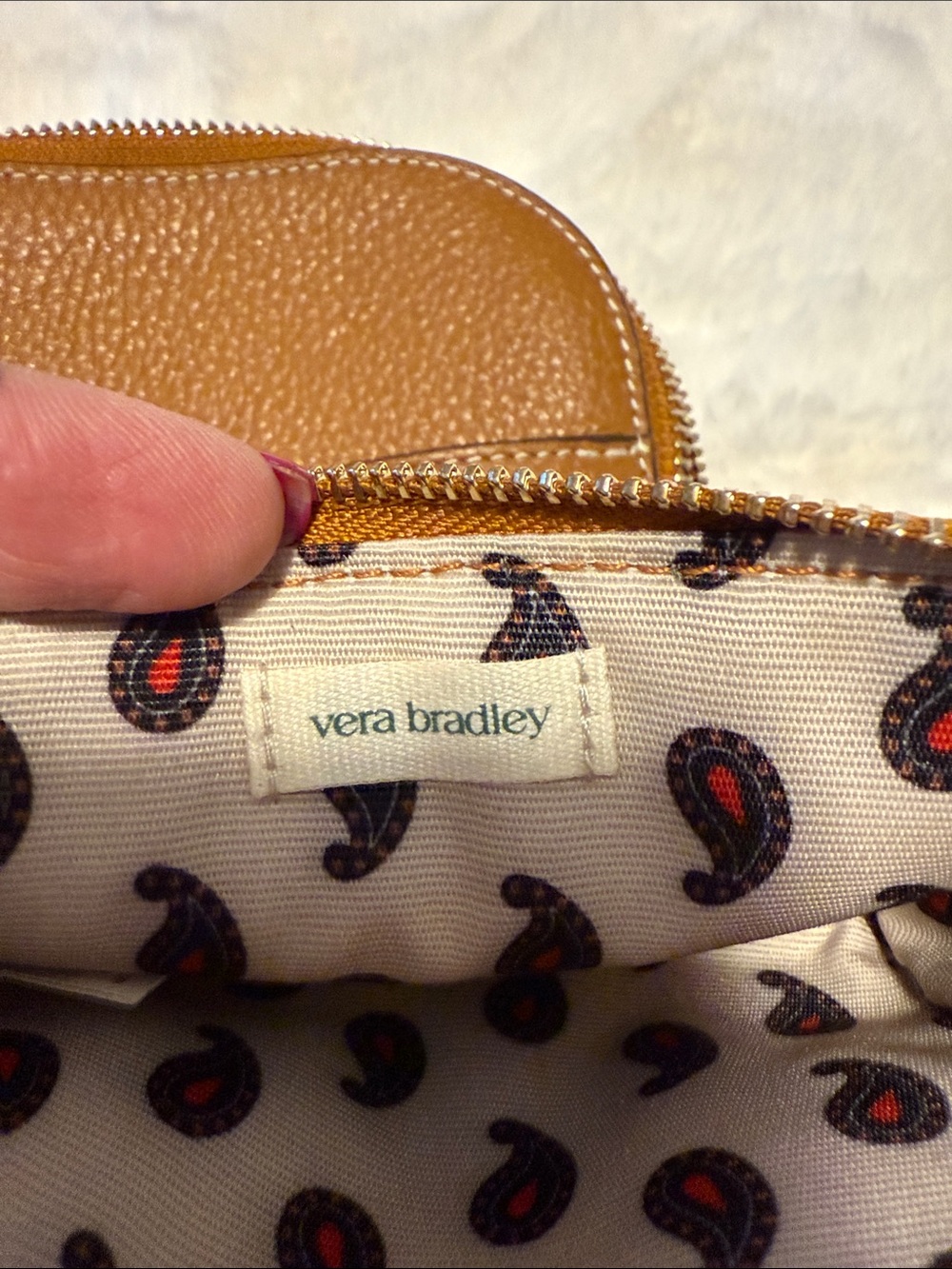 Vera Bradley Cognac Brown Pebbled Leather Crossbody with Matching Wallet NWT - Picture 13 of 13